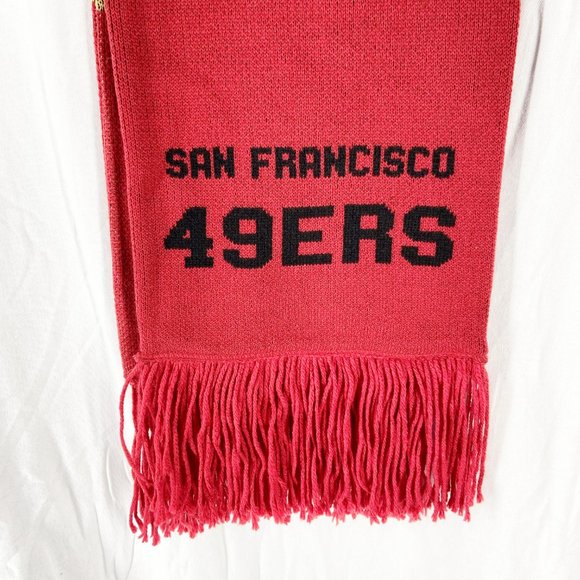 Mitchell & Ness NFL San Francisco 49ers Unisex Striped Scarf Full Size - Picture 2 of 3